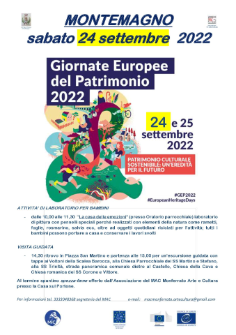 Giornate Europee del Patrimonio 2022 - Montemagno